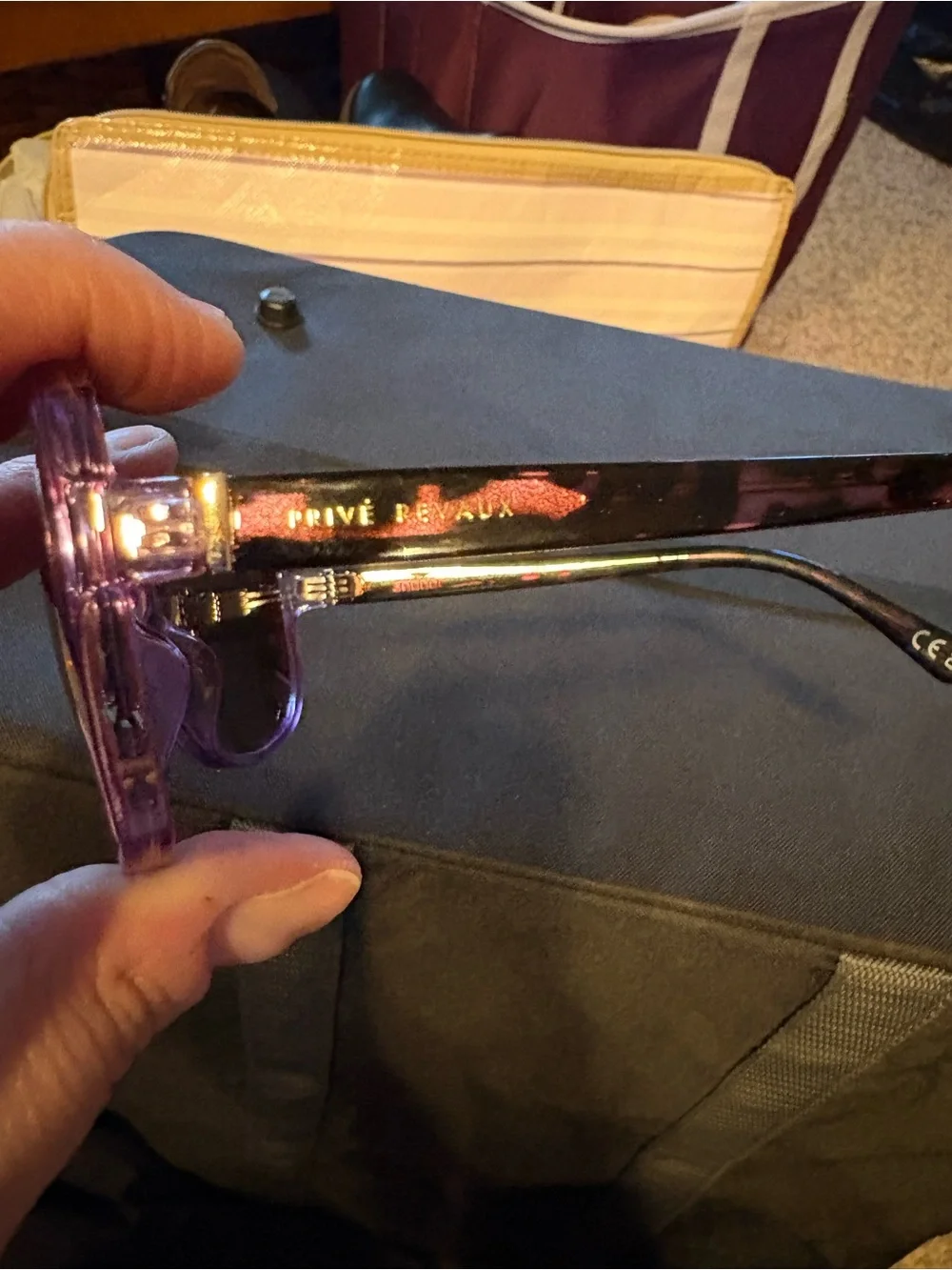 Prive Reveaux Purple Oversized Women's Sunglasses with Dark Lenses